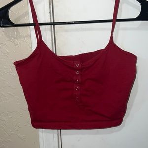 red / maroon crop top